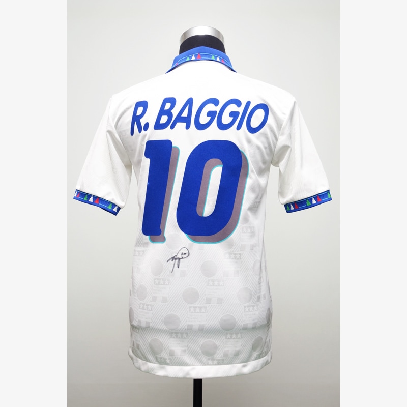バッジョ直筆サイン入りイタリア代表1994アウェイユニフォーム