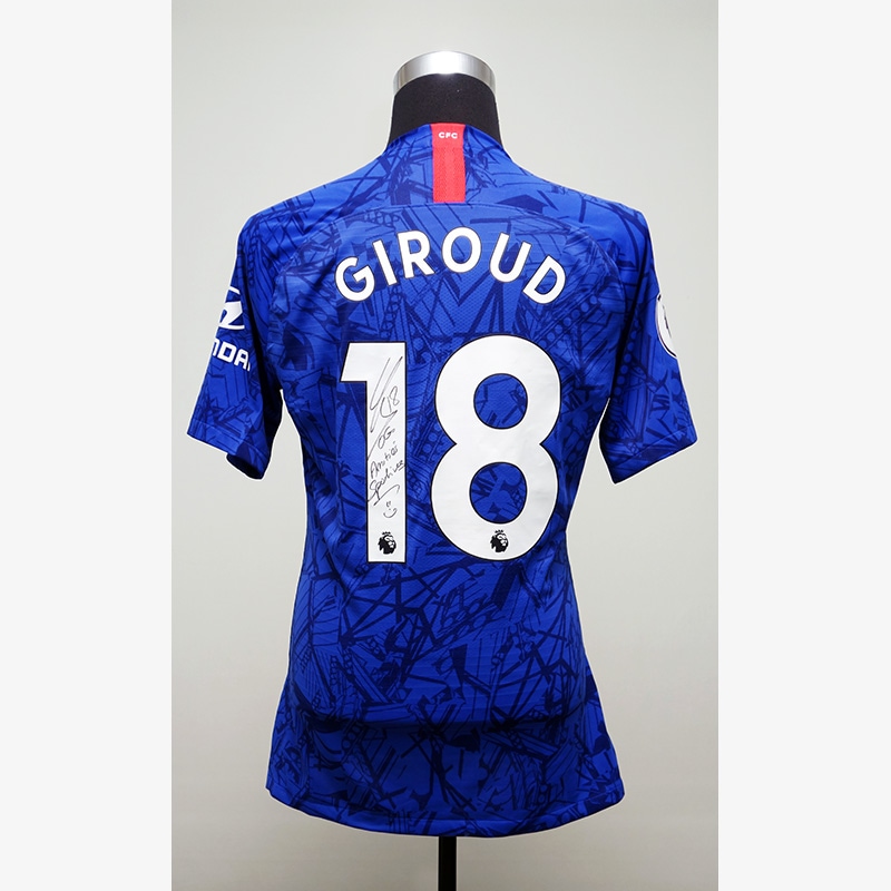 ジルー直筆サイン入り選手支給チェルシー19/20ホームユニフォーム