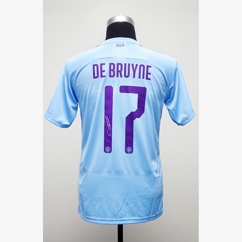 デ・ブライネ直筆サイン入りマンチェスターシティ19/20ホーム