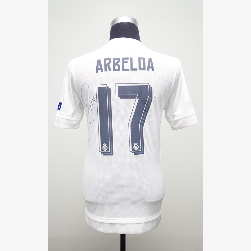 アルベロア直筆サイン入り実使用レアルマドリード15/16ホーム