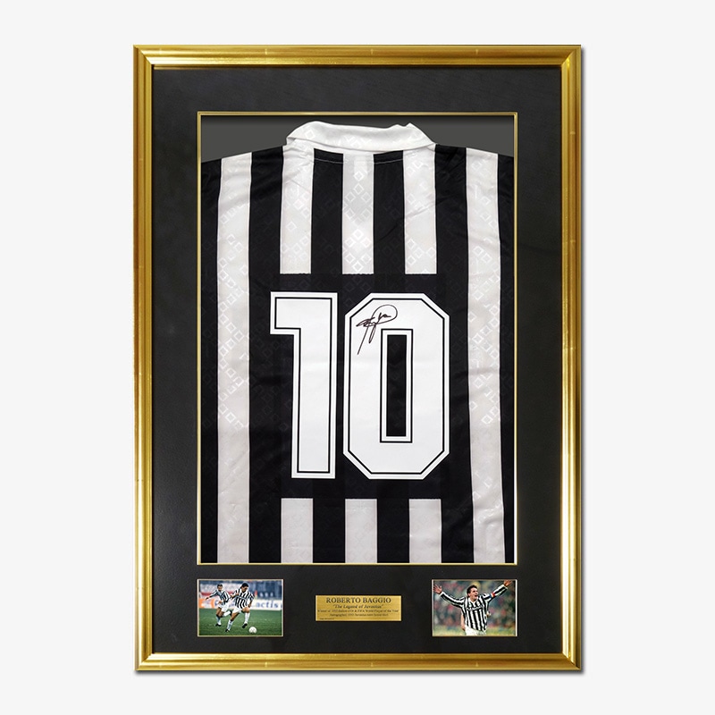 バッジョ直筆サイン入りユベントス92/94復刻版ホームユニフォーム特製