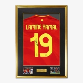 ヤマル直筆サイン入りスペイン代表2024ホームユニフォーム特製フレーム