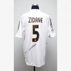 ジダン直筆サイン入りレアルマドリード01/02ホームユニフォーム (CL