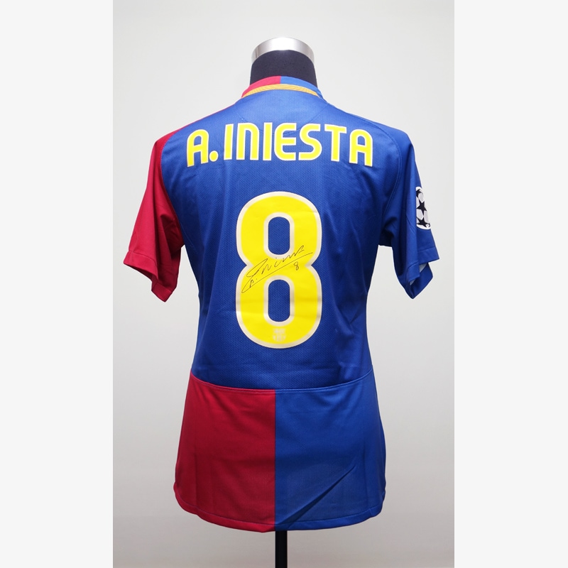 イニエスタ直筆サイン入りシャツ FCバルセロナ 証明付き イニエスタ