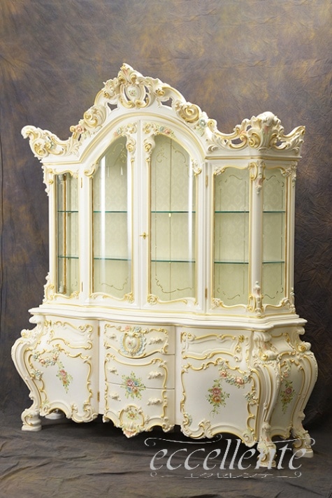 シリック/Silik】イタリア製 2ドアグラスキャビネット Minerva