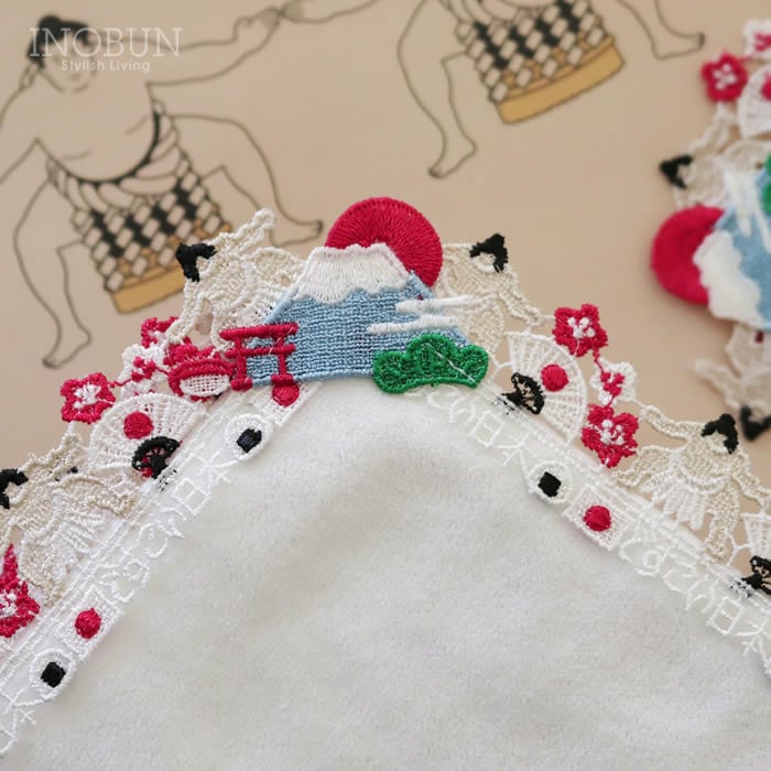 ◎新品◎近沢レース和ハンカチどすこい日本富士山お寿司折鶴おにぎり茶道6