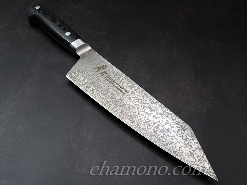 堺孝行 コアレスダマスカス 剣型（切付）牛刀190 ブラックマイカルタ