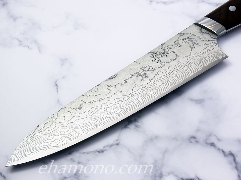 片山雄太作 スーパーゴールド2粉末ハイスダマスカス牛刀240