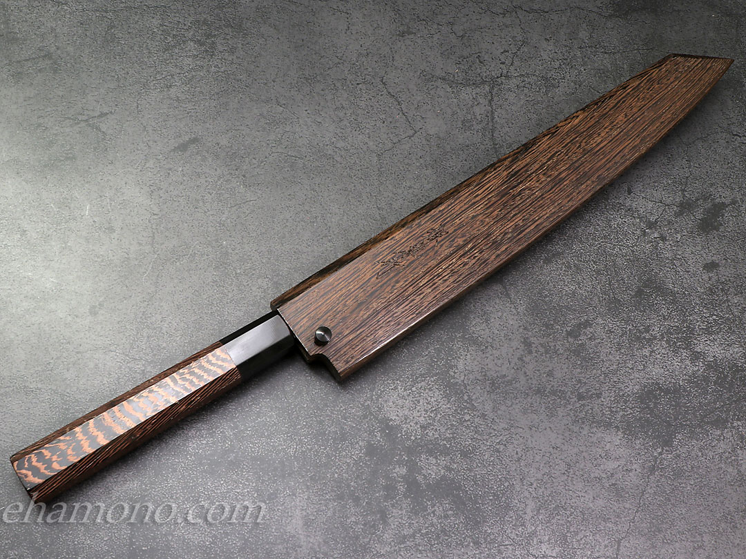 先丸 柳刃 包丁 和包丁 V金10号 本焼 鏡面 鬼反り 尺二 黒檀黒水牛八角