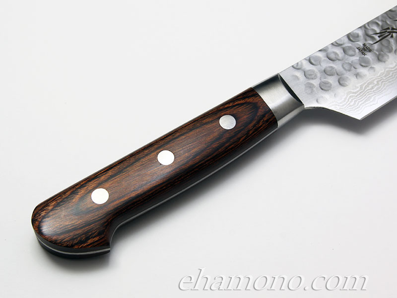 V金10号割込 ダマスカス17層鎚目 切付柳刃300