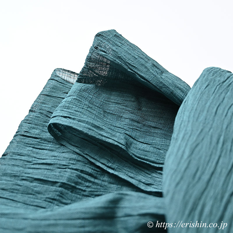 竺仙 麻兵児帯（小千谷縮/藍御納戸）竺仙（吉新織物）『着物・呉服えり新』