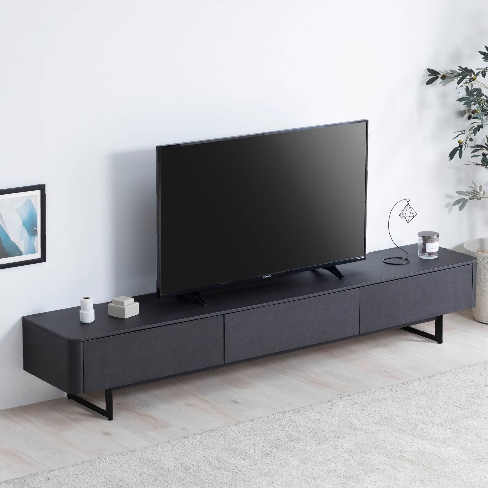 開梱設置付き】 ［幅220］テレビ台 ローボード ｜バイカラー 赤外線