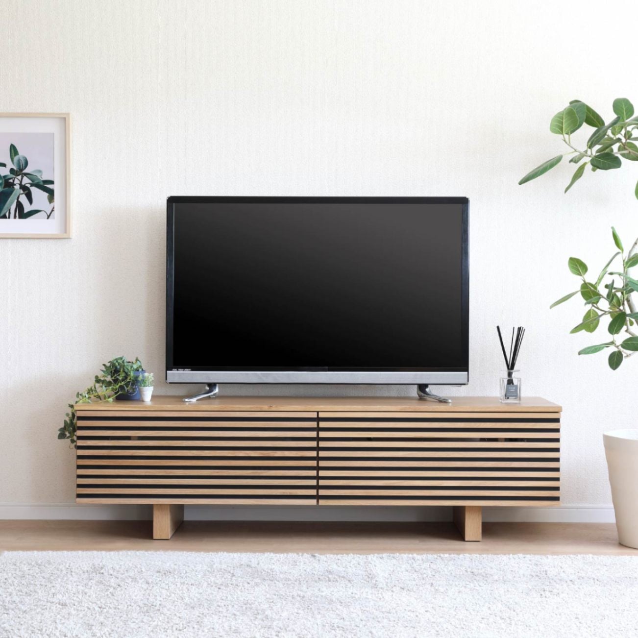 幅150］ ボレロⅡ｜ 木目調 ルーバー テレビボード