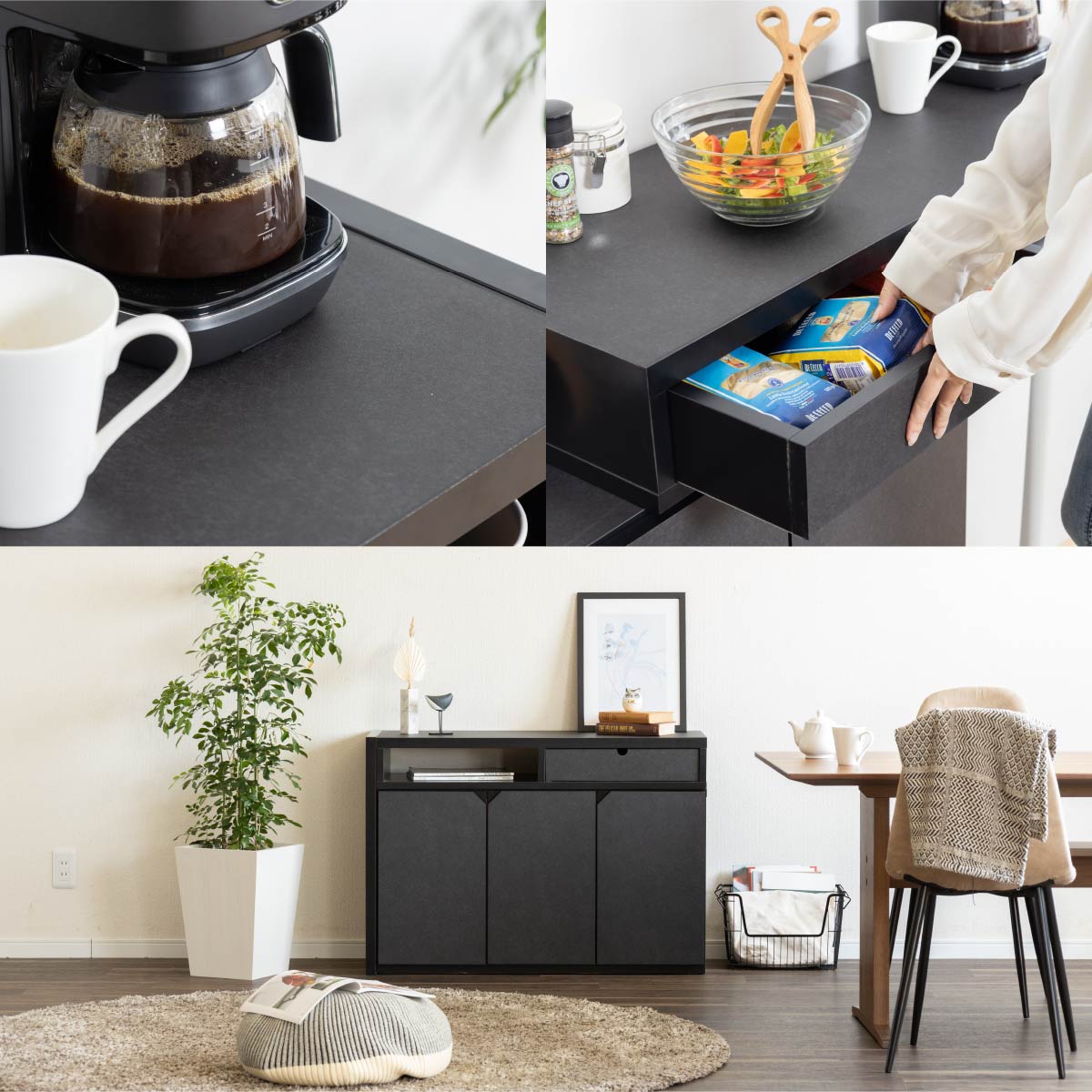 テレビ台 ハイタイプ 伸縮 収納 デスク OFF 100 TVB DESK｜家具の通販