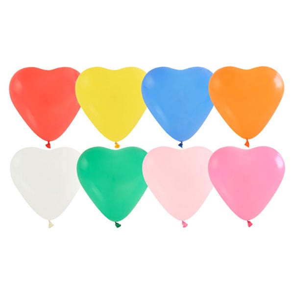 配り用ハート型風船 11〜12インチ 8色アソート100個入 | 3