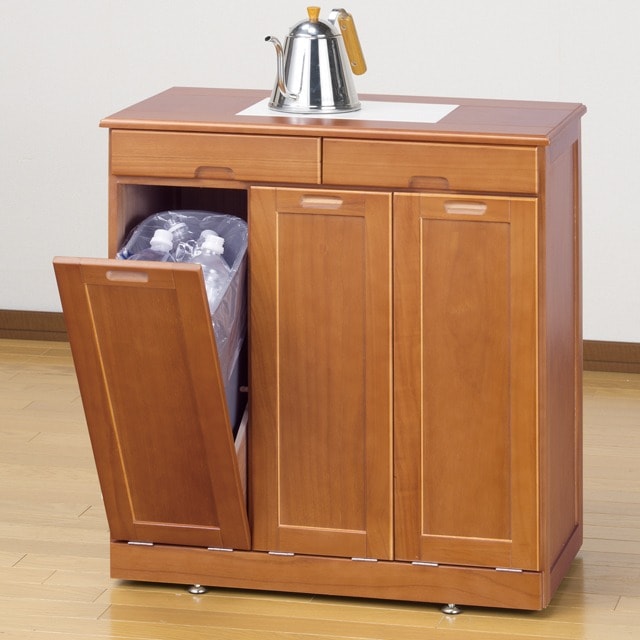 fam+ ファムプラス 天然木分別ダストボックス タイル付き 3分別