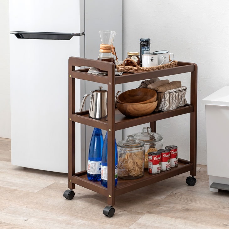 天然木キッチンワゴン VW-7977｜ファミリー・ライフ公式通販