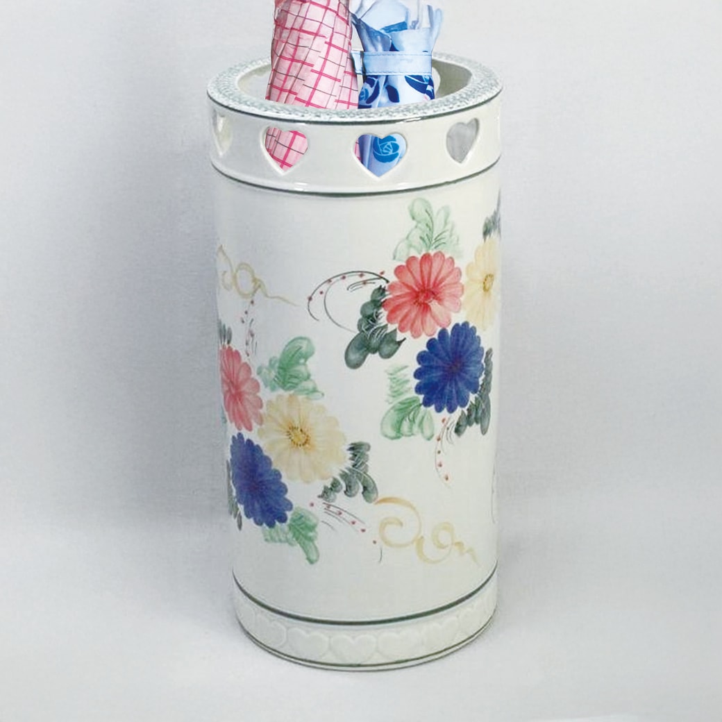 陶器傘立て 花柄｜ファミリー・ライフ公式通販