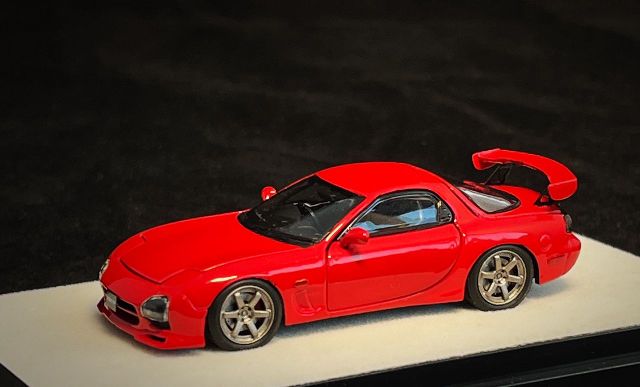 新品 PGM640804-1 PGM 1/64 マツダ MAZDA RX7 フル開閉モデル Red 四角