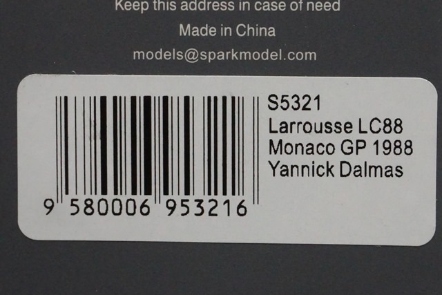 1/43 スパーク S5321 ラルース ローラ LC88 モナコGP 1988#29 Y