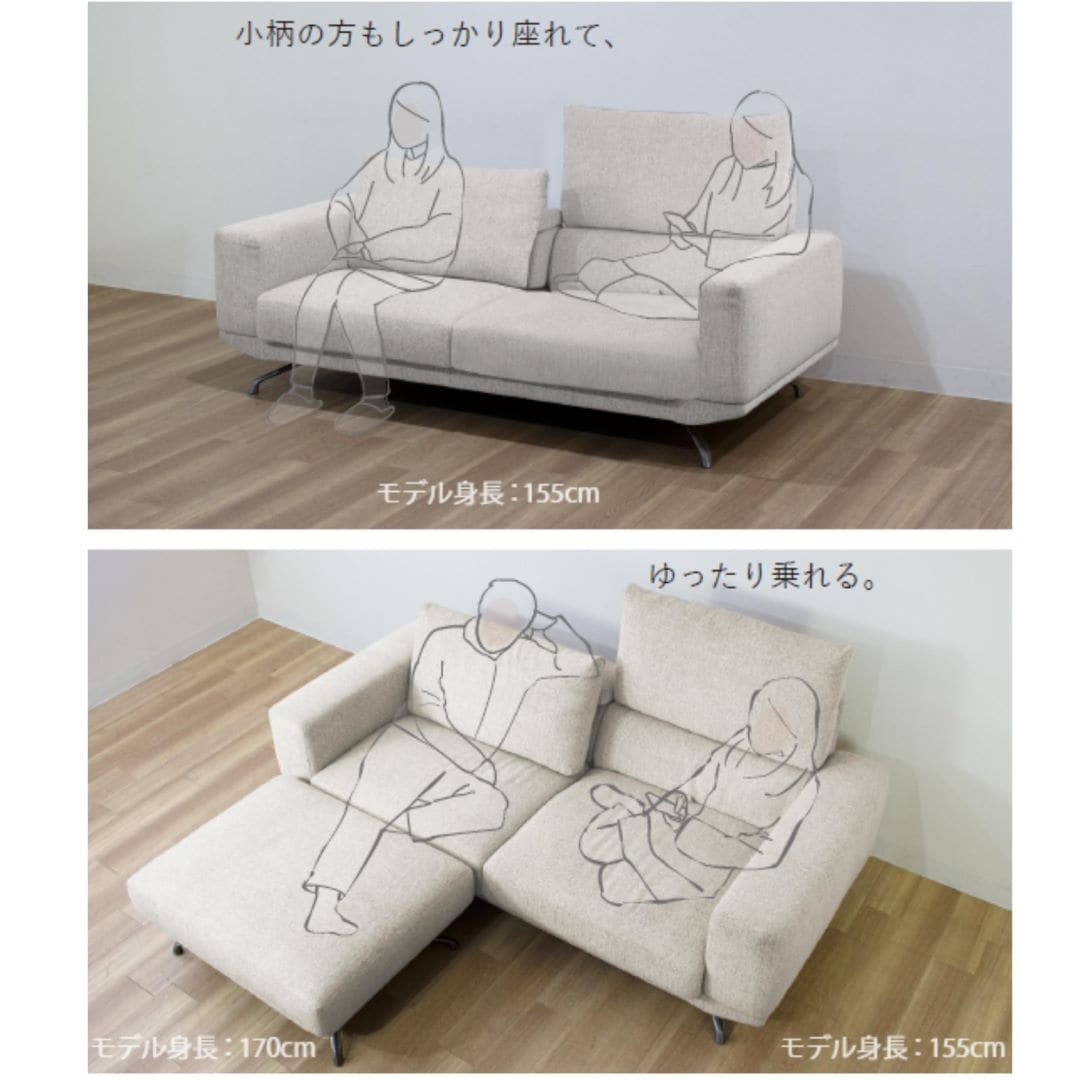 2人掛けワイドソファ17(幅170cmタイプ) LODOSS(ロードス) 2SW17 背