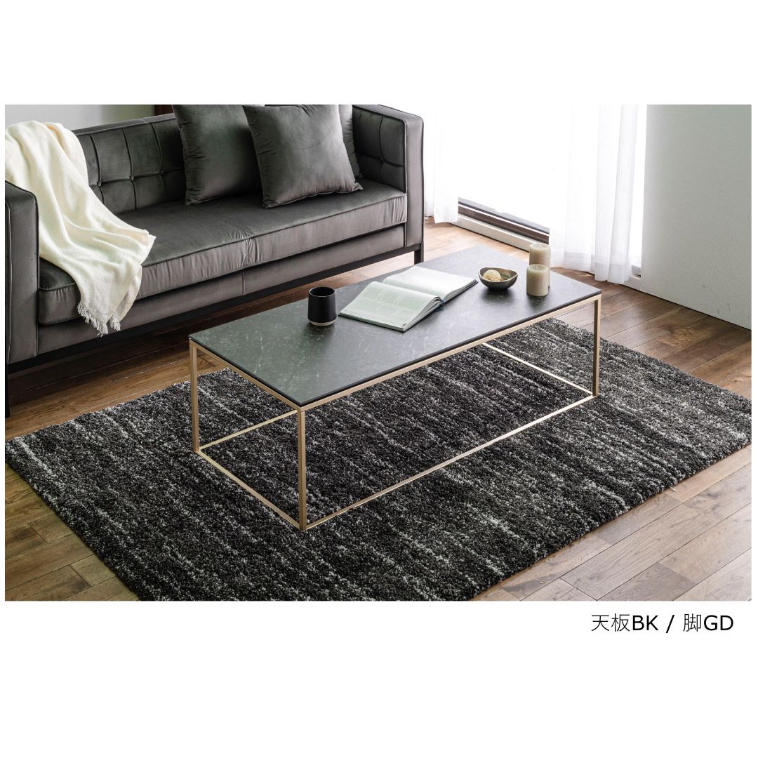 黒御影石天板のリビングテーブル 黒御影石天板のリビングテーブル