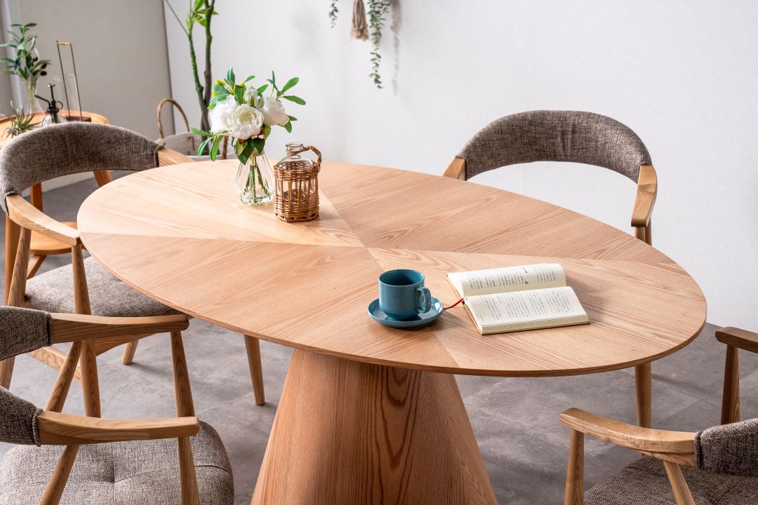 楕円形ダイニングテーブル サマリ 幅165cm ウォールナット/オーク