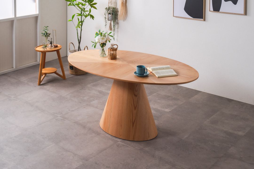 楕円形ダイニングテーブル サマリ 幅165cm ウォールナット/オーク