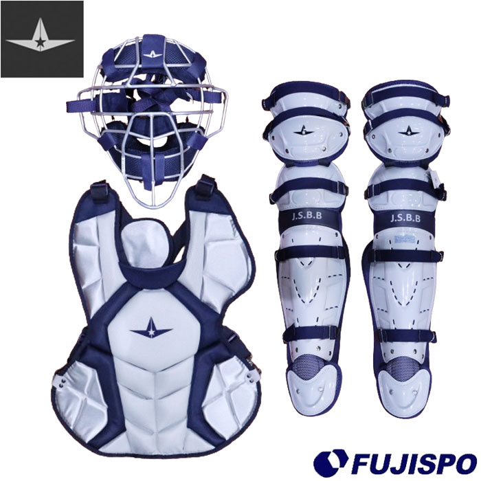 少年野球用 脱着楽チン キャッチャー防具セット アシックス 白