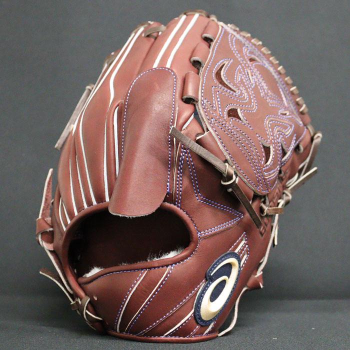 野球用品撤廃したアシックスの硬式レザーグローブ ダークブラウン 野球