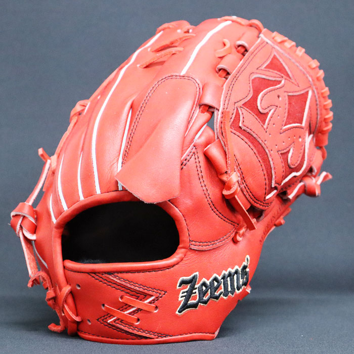 硬式グローブ 投手用 赤 Zeemsジームス 限定オーダー品 三方親シリーズ