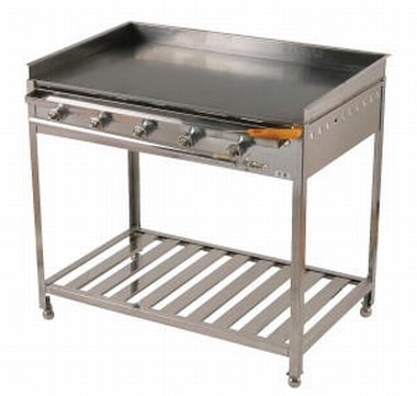 高足ガス式鉄板焼 グリドル三方囲｜鉄板焼道具｜藤田道具