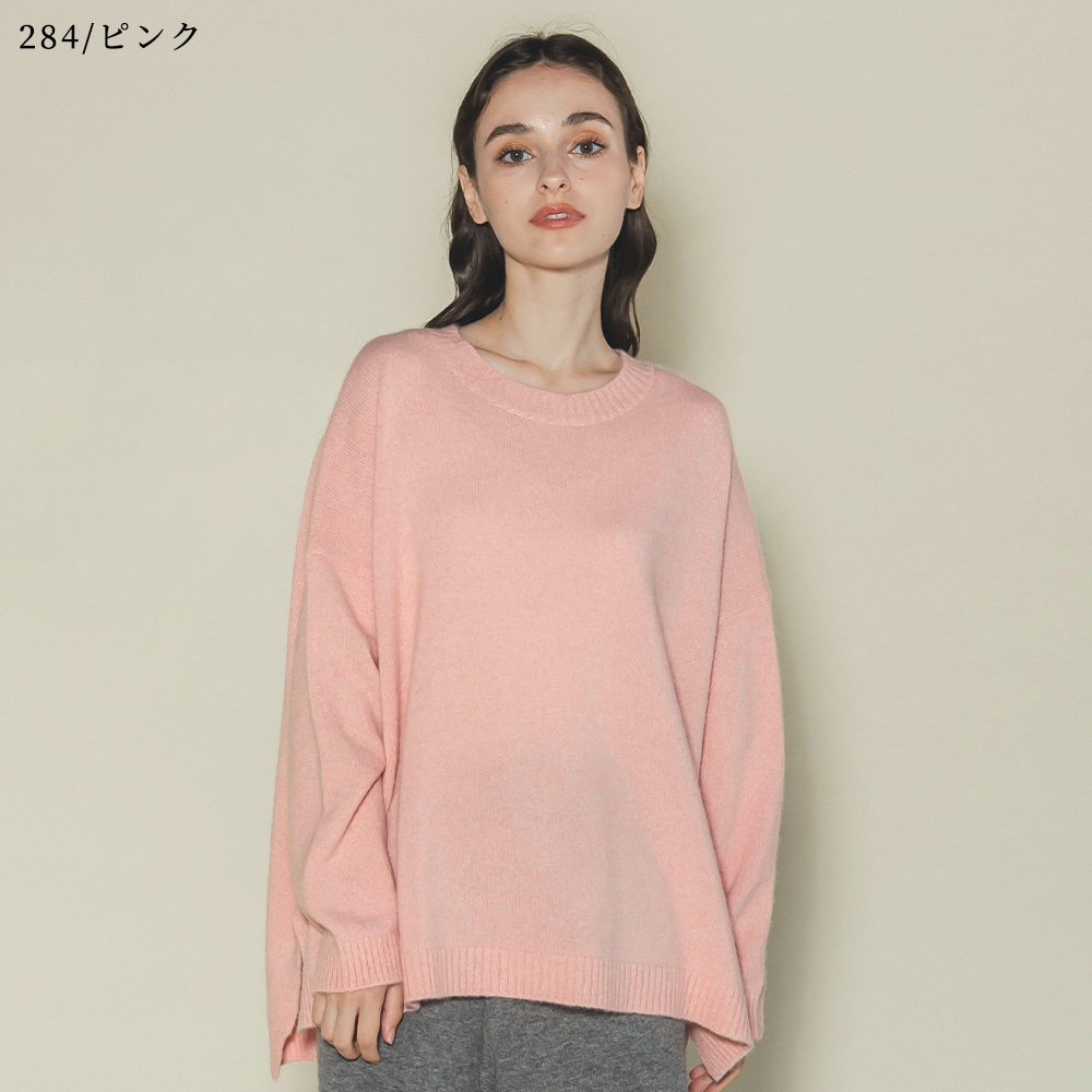 カシミヤ＆ベビーアルパカ クルーネック＜強縮加工＞ | Item,Knit