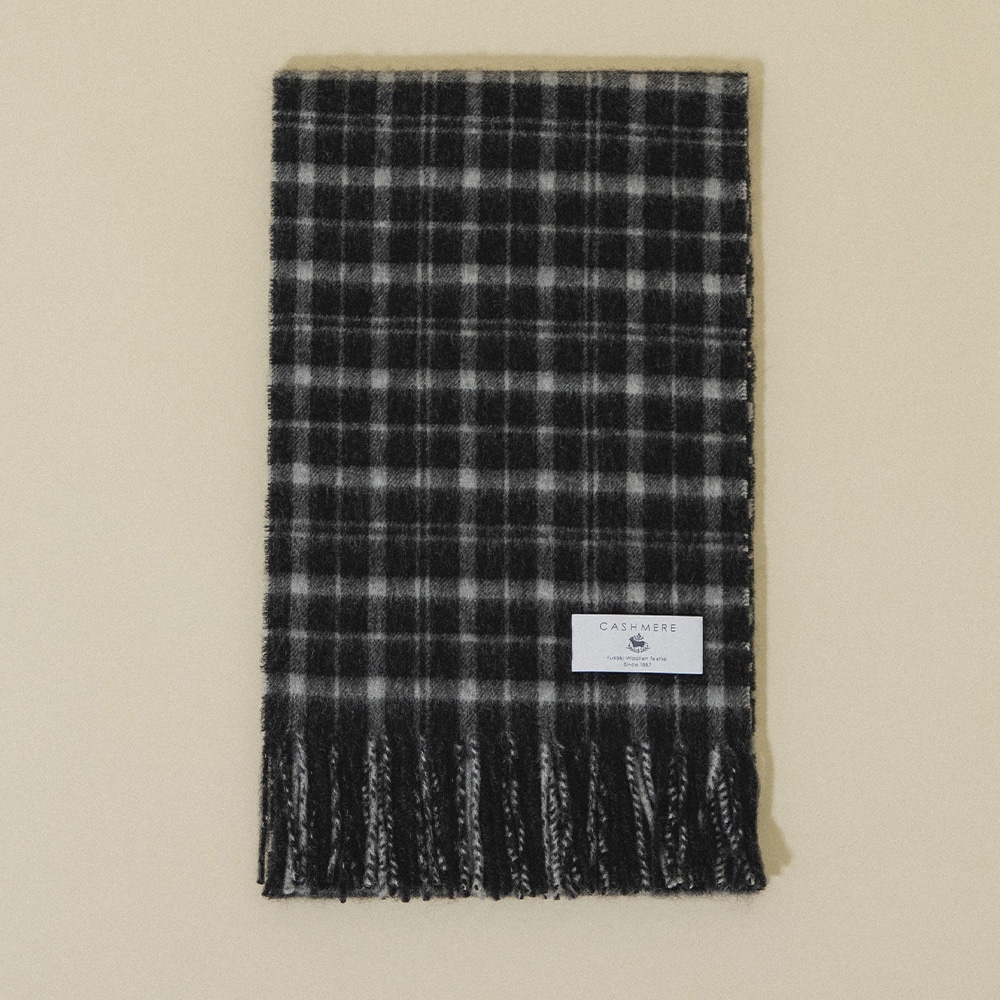 カシミヤ100％ チェックミニマフラー | Muffler | FUKAKINET