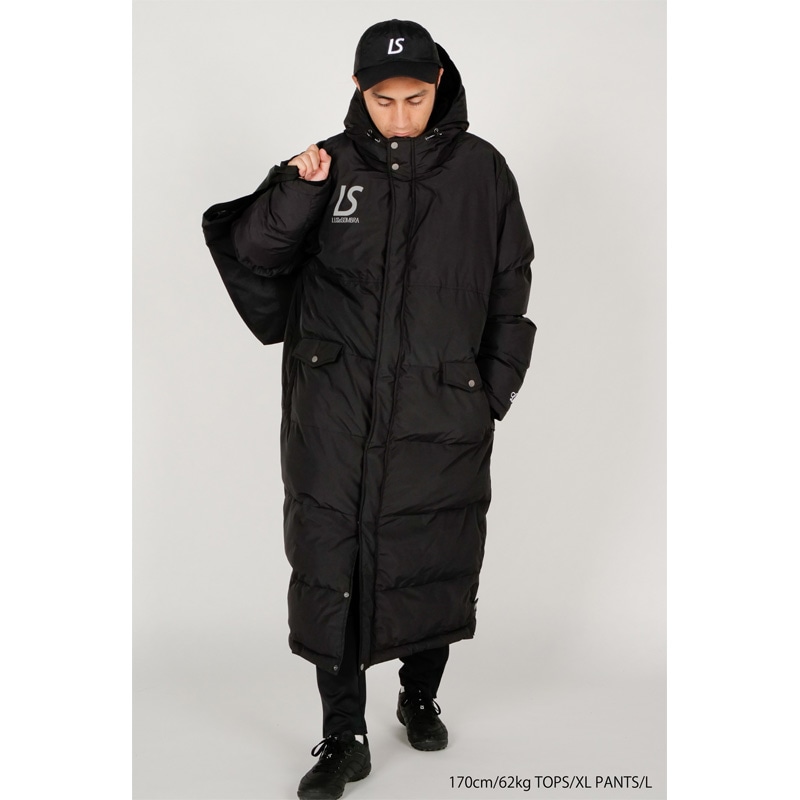 Luz フード付きベンチコート 黒 クリーニング済 Luz フード付きベンチ