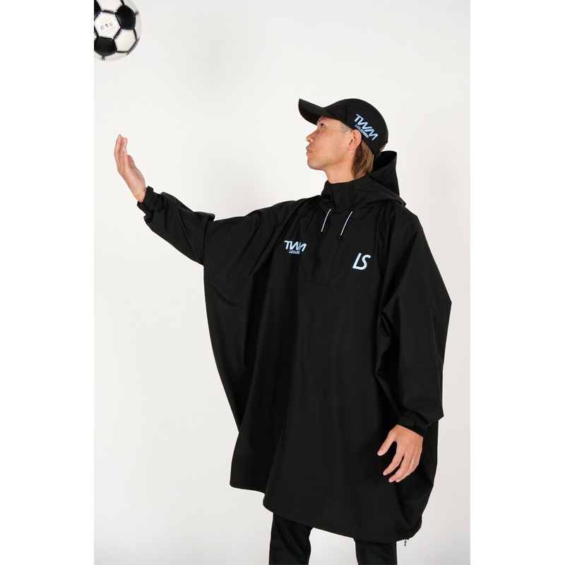 もちもち】ELLIE ポンチョコート（ブラック） もちもち】ELLIE