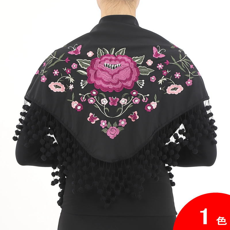 フラメンコ | マドローニョのついた刺繍のショール Jardin(ハルディン