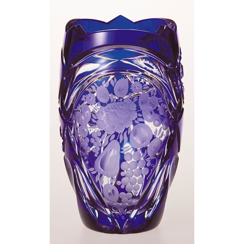 ELBE crystal コバルトブルー 花瓶 希少 ELBE crystal コバルトブルー