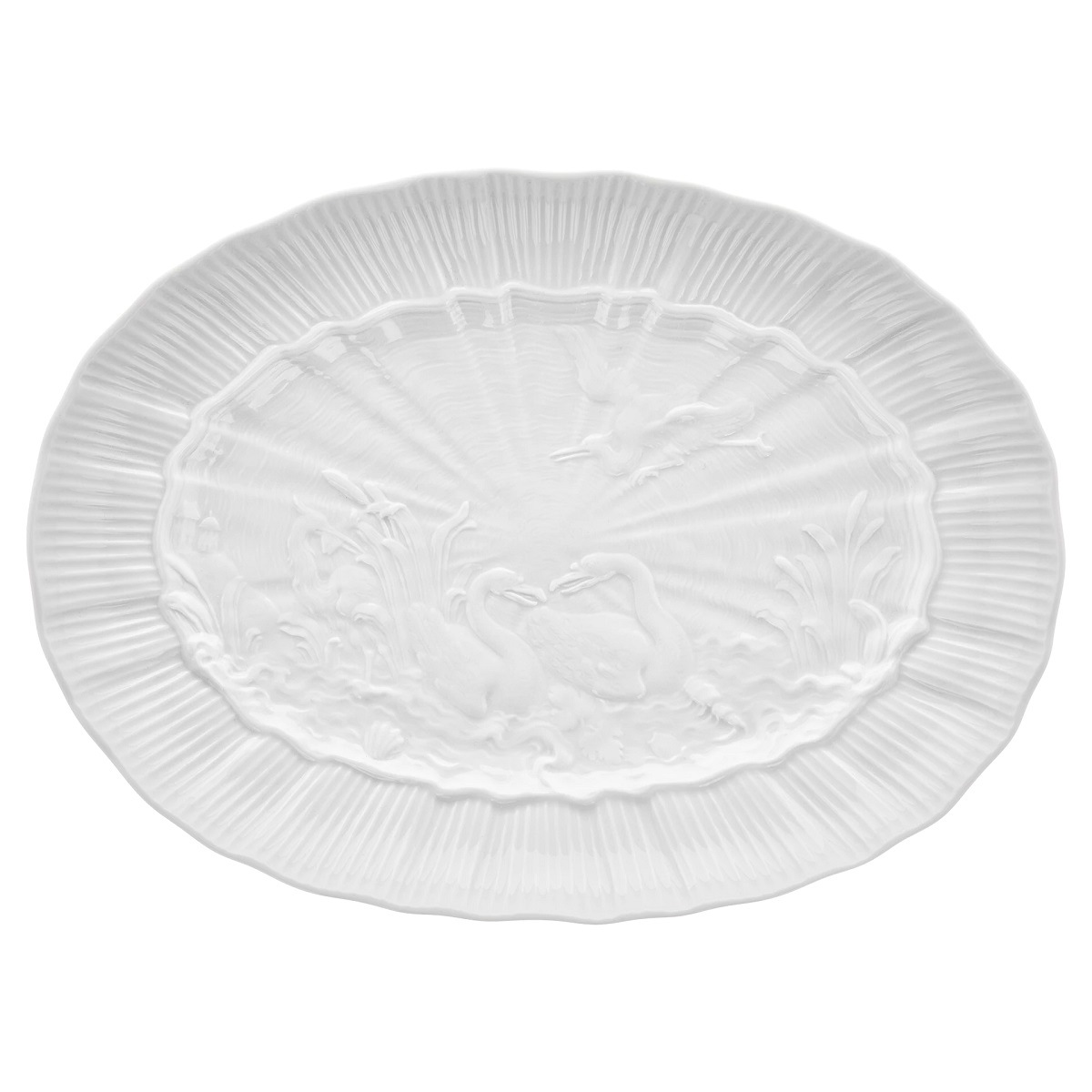 マイセン スワンホワイト オーバルプラター 000000/05307 | スワン
