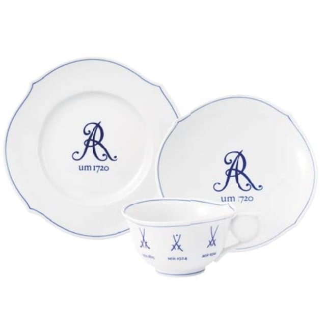 マイセン 剣マーク ティーカップ&ソーサーとケーキ皿セット 778509