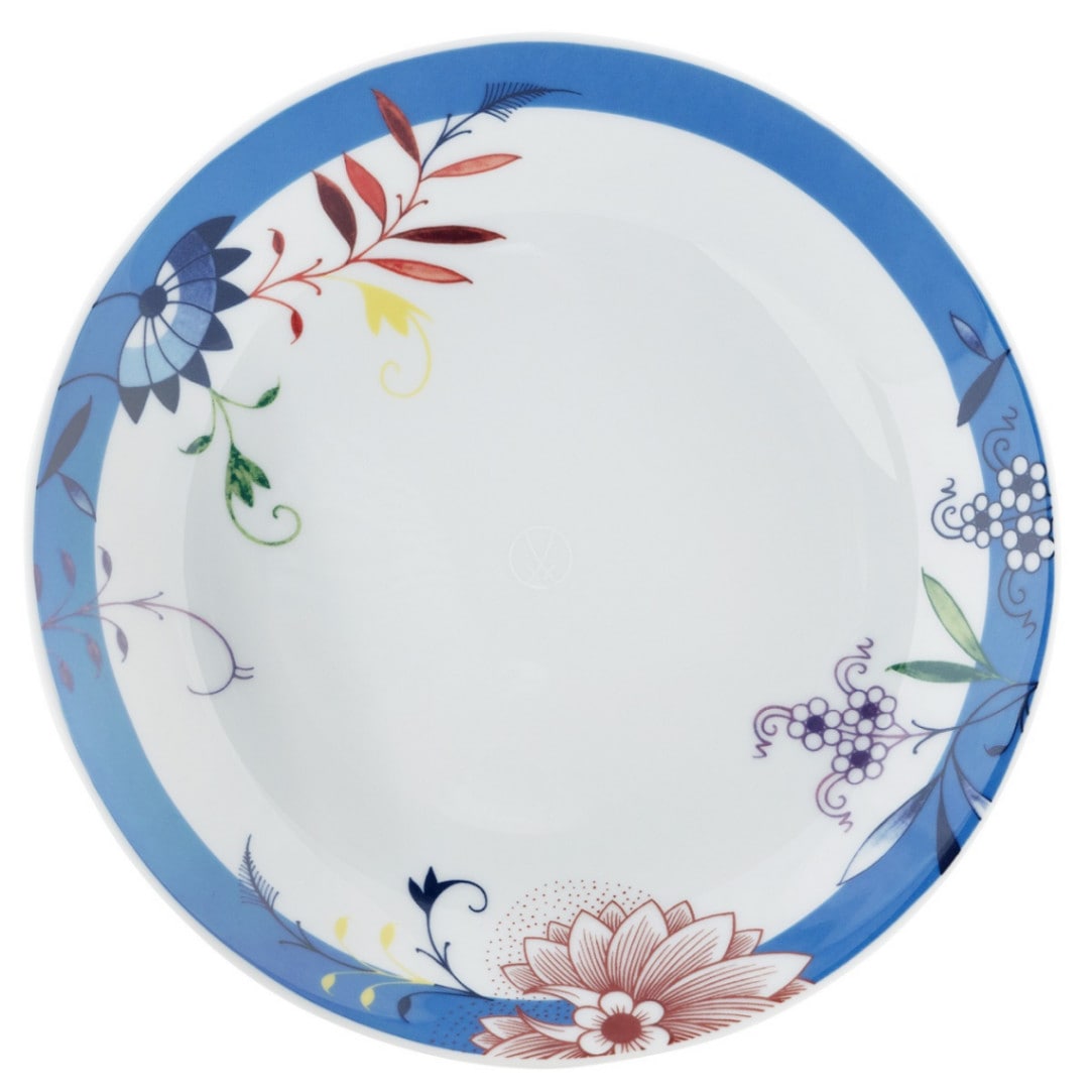 マイセン ブルーオニオン誕生285周年記念 ブルーミーライン スープ皿