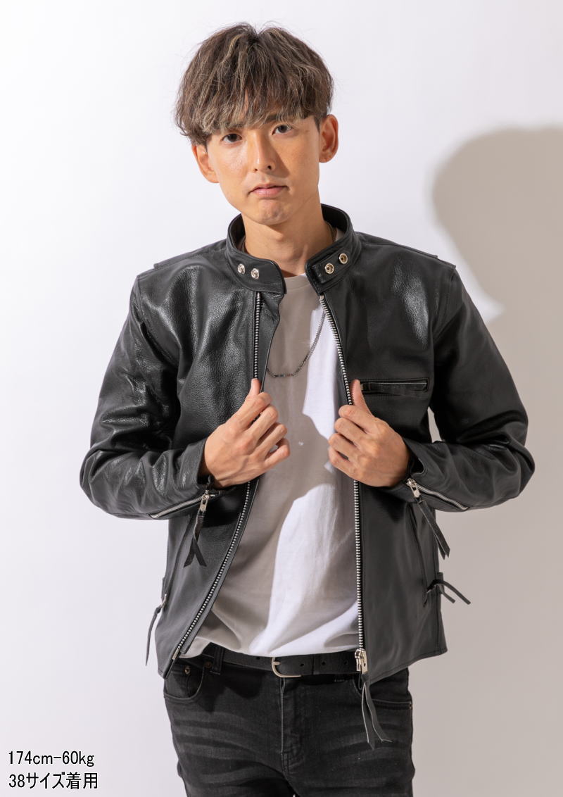 革ジャン メンズ バッファローレザー シングルライダースレザー