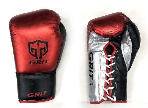 GRIT LACE UP BOXING GLOVE 2205 BK/RD/SL（High spec model）日本製