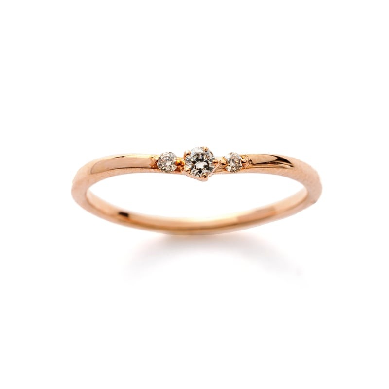 K10 PG ピンクゴールド ダイヤモンド 0.04ct ピンキーリング