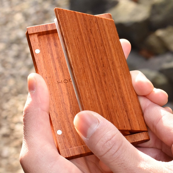 手刺しゅう　免状箱　木製 名刺箱 ウォールナット 木製 12-12602 漆器の井助