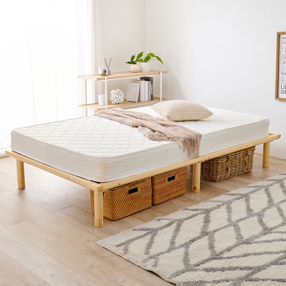 頑丈ヘッドレス すのこベッド セミダブル 耐荷重350kg 敷布団対応・高