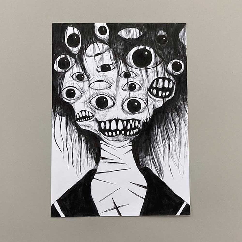 暗黒エンターテイメント/水元百目/原画｜墓場の画廊ONLINE STORE