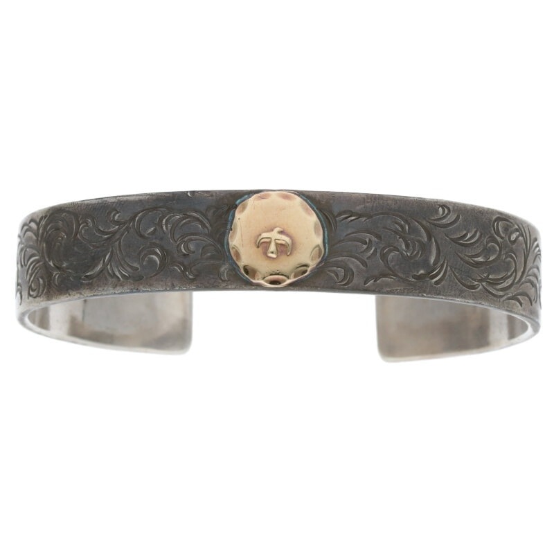 唐草彫り平打ちブレス M 【取扱：原宿シルバー店】 | すべての商品