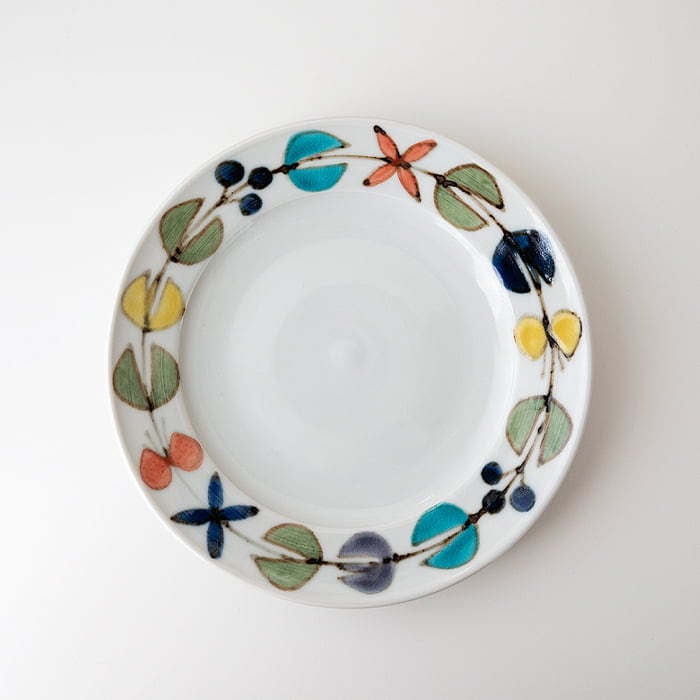 徳永遊心 色絵花つなぎ／6寸平皿 | 徳永遊心窯／うつわ作家 | ハウスグラム