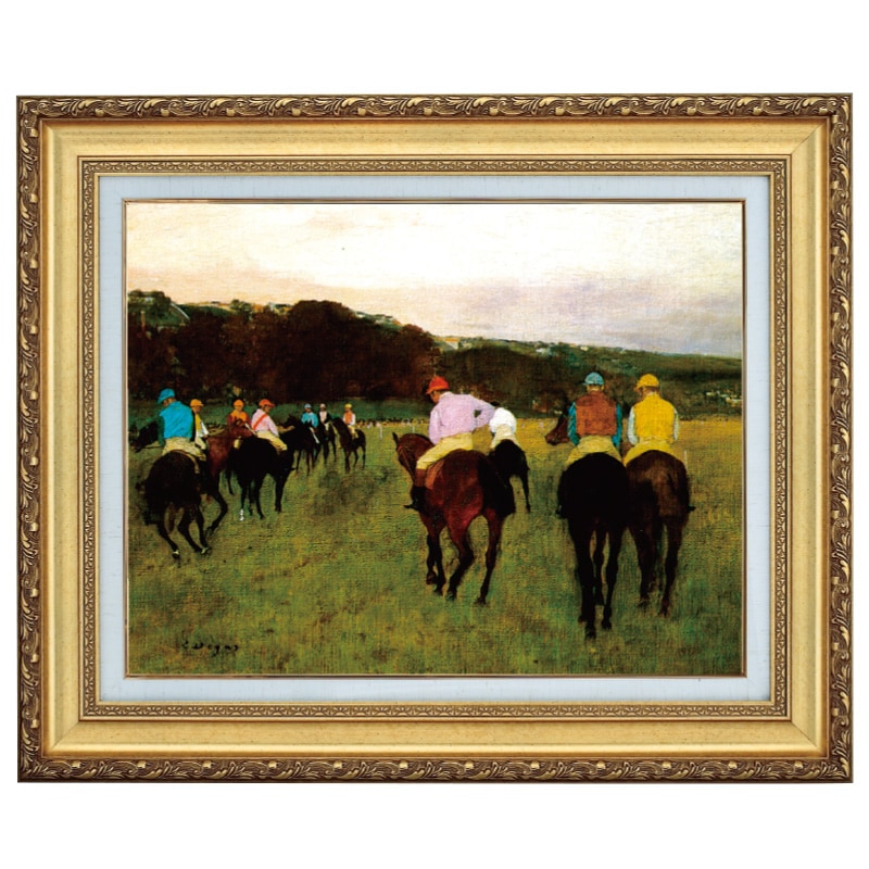 立体複製名画 エドガー・ドガ「ロンシャン競馬場の競走馬」10号